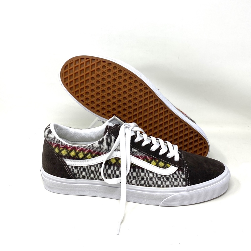 VANS Old Skool Fair Isle Low Brown Multi Women Canvas Suede Sneakers VN0A5JMIBF0 - Picture 6 of 10